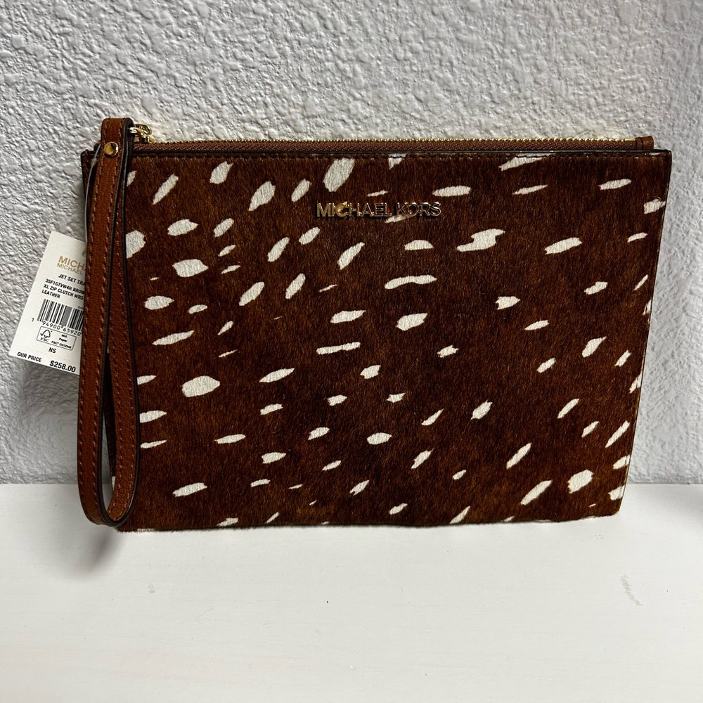 Michael Kors antelope wristlet